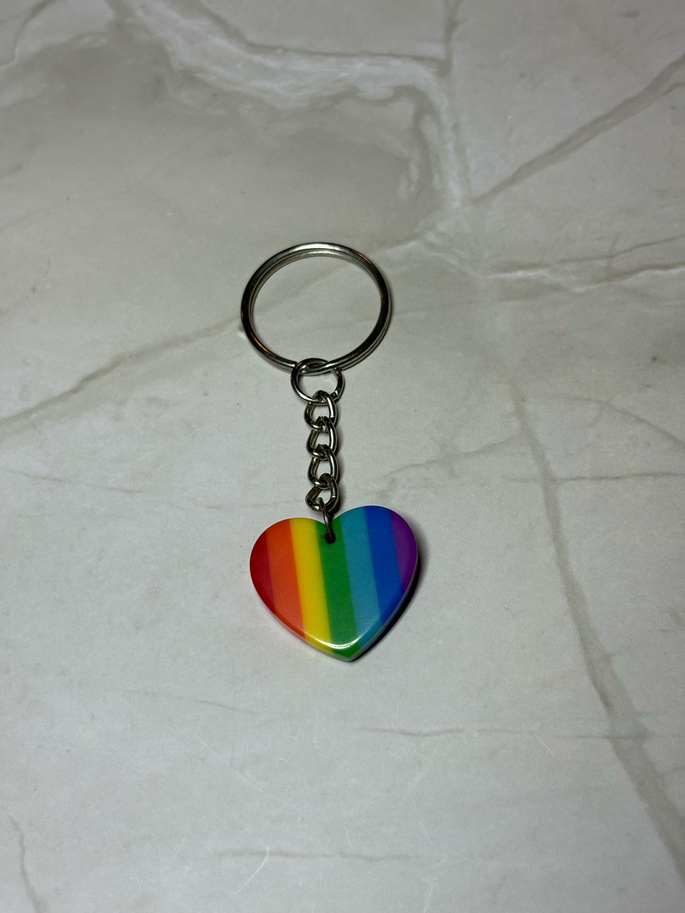 Pride Heart Keychain