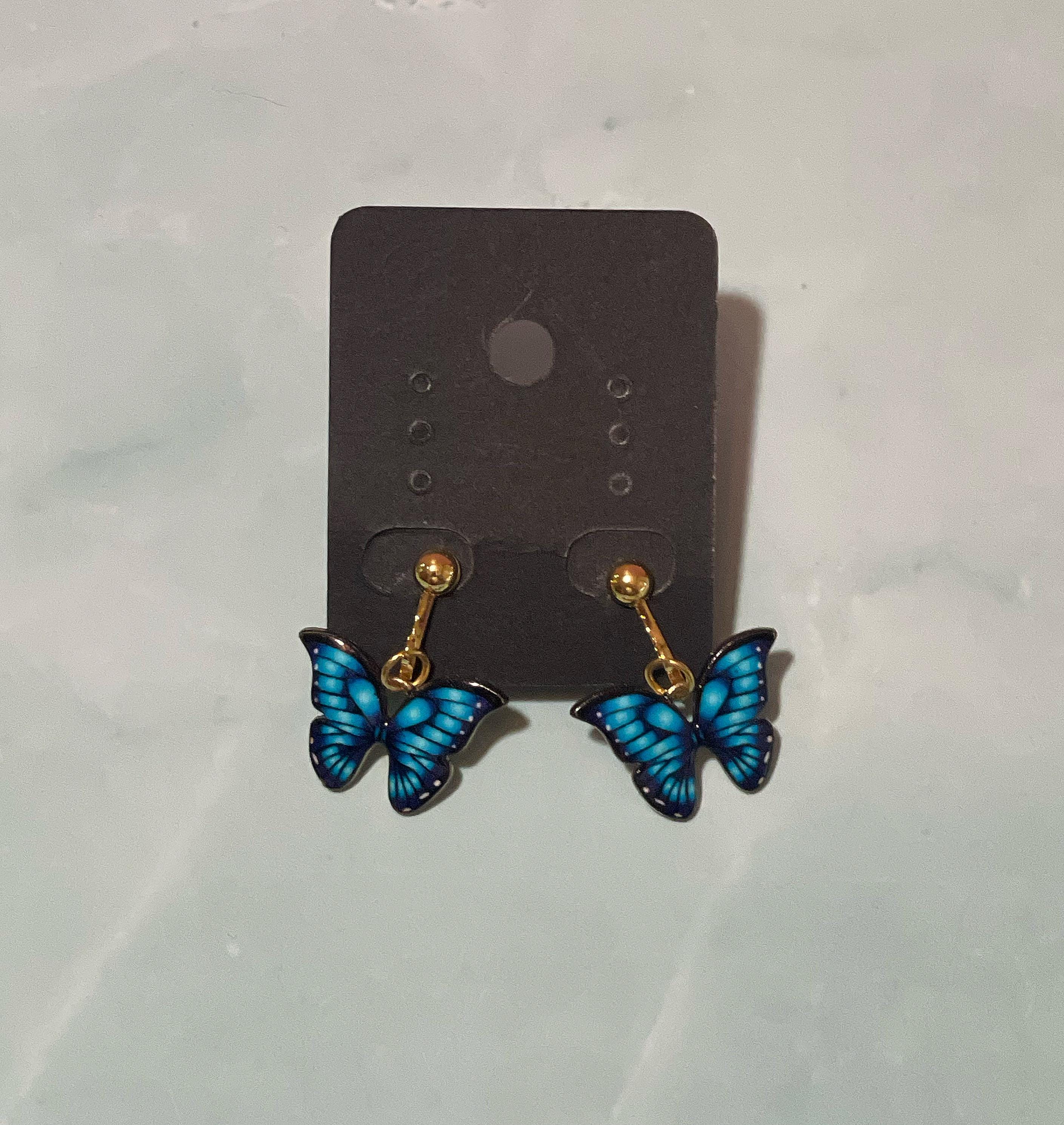 Blue Butterfly Clip Ons