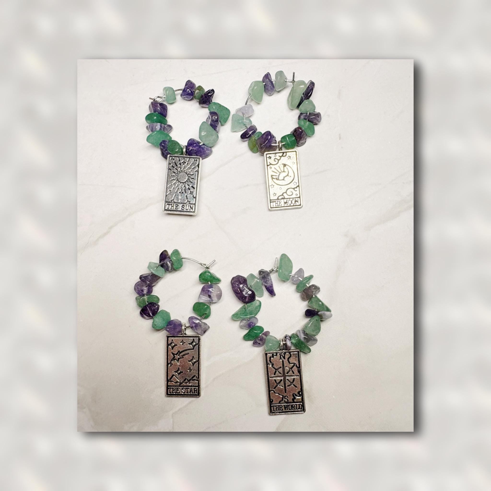 Tarot Wine Glass Charms - 4Pc