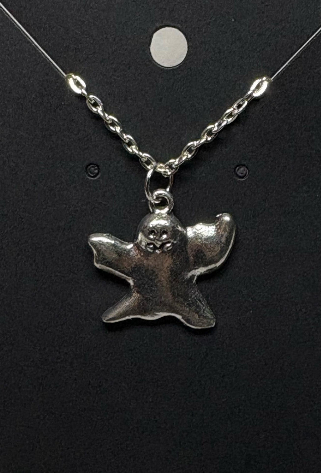 Silver Ghastly Ghost Necklace