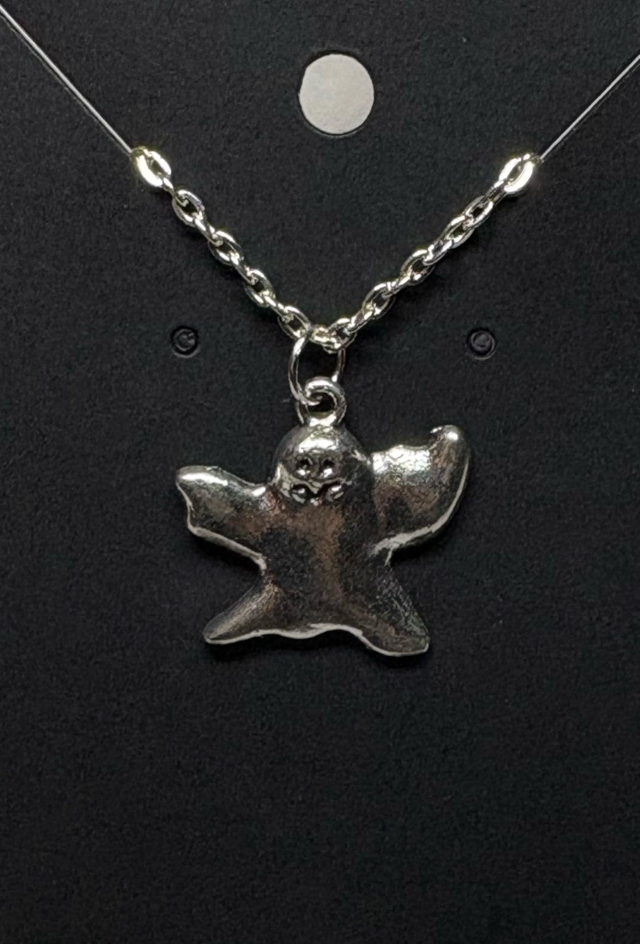 Silver Ghastly Ghost Necklace