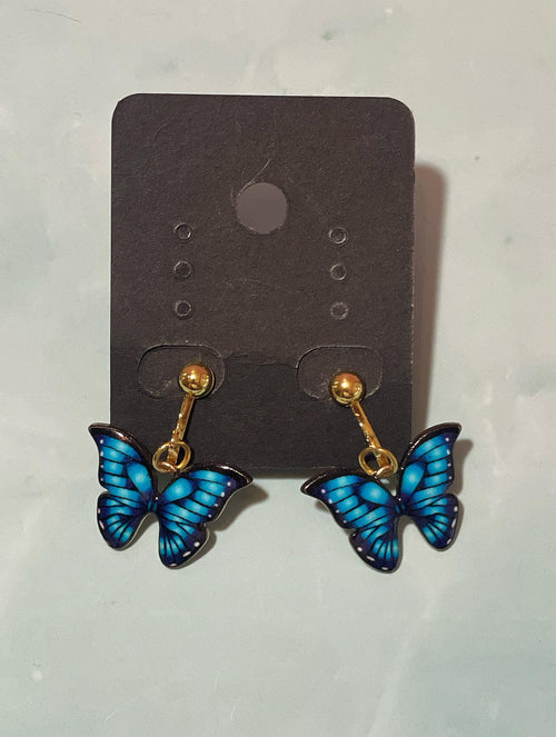 Blue Butterfly Clip Ons