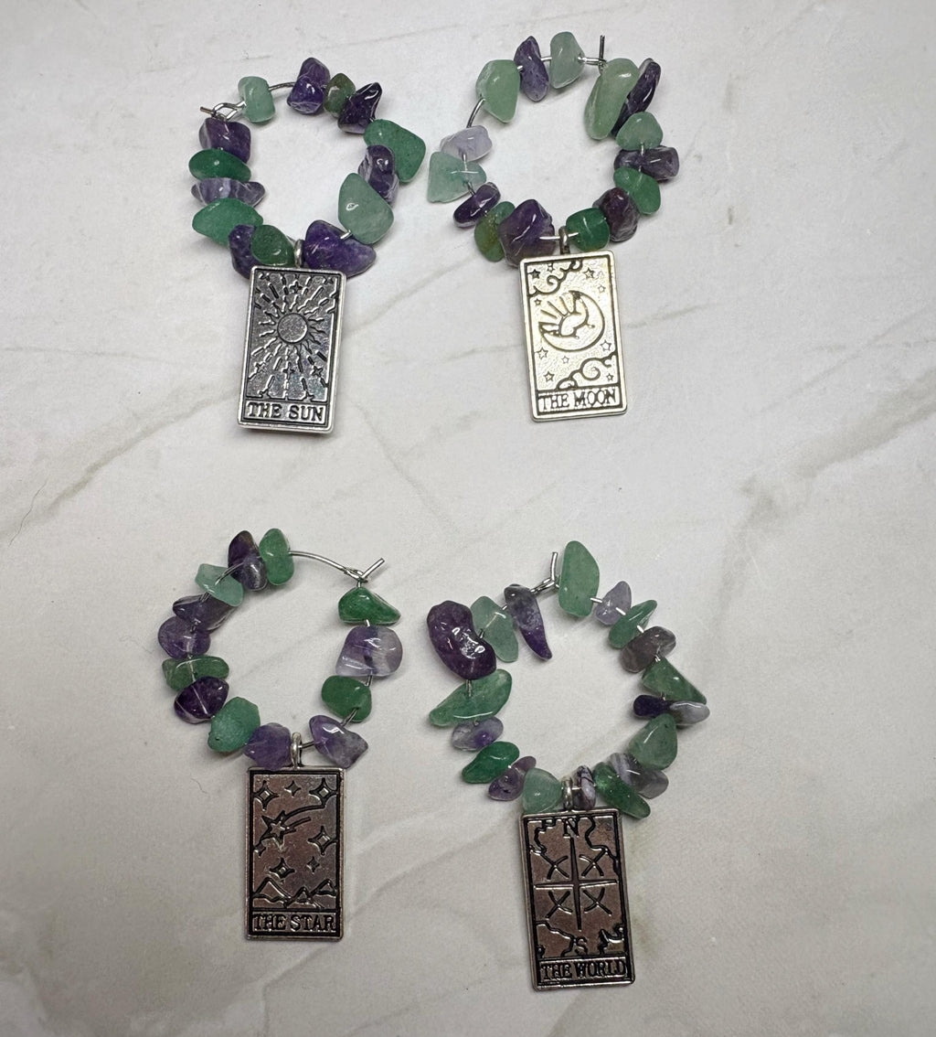 Tarot Wine Glass Charms - 4Pc